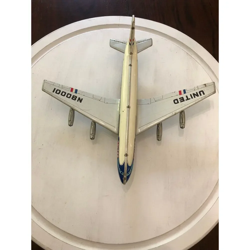 Vintage Japan Tin United Airlines Airplane Tin Toy United N80001 DC 8